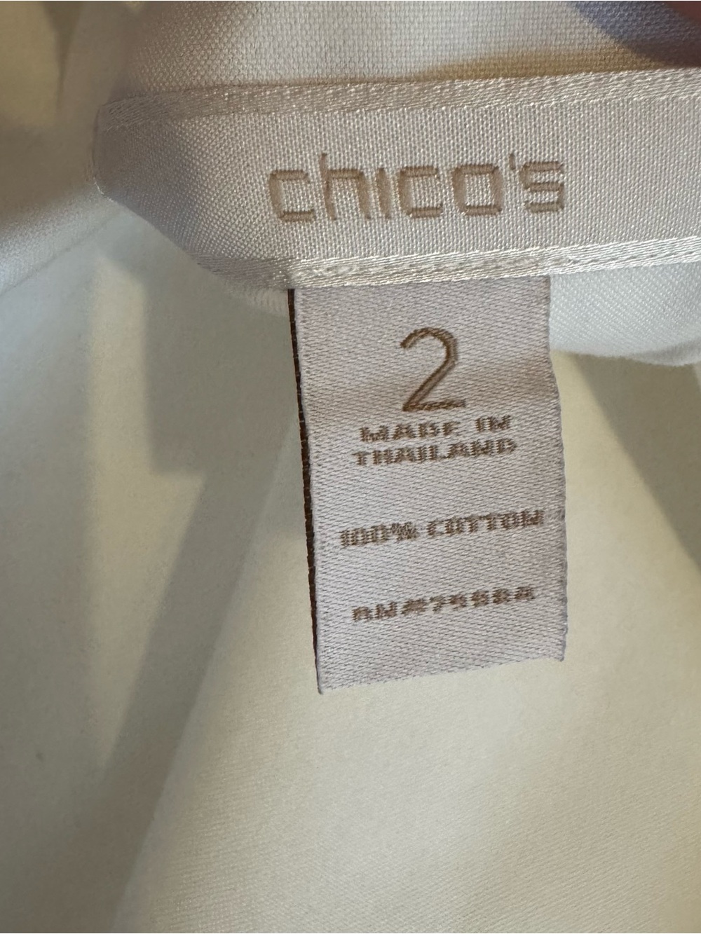 Chico's Crisp White Hidden Button Front Cotton Shirt LARGE #V - Picture 8 of 8